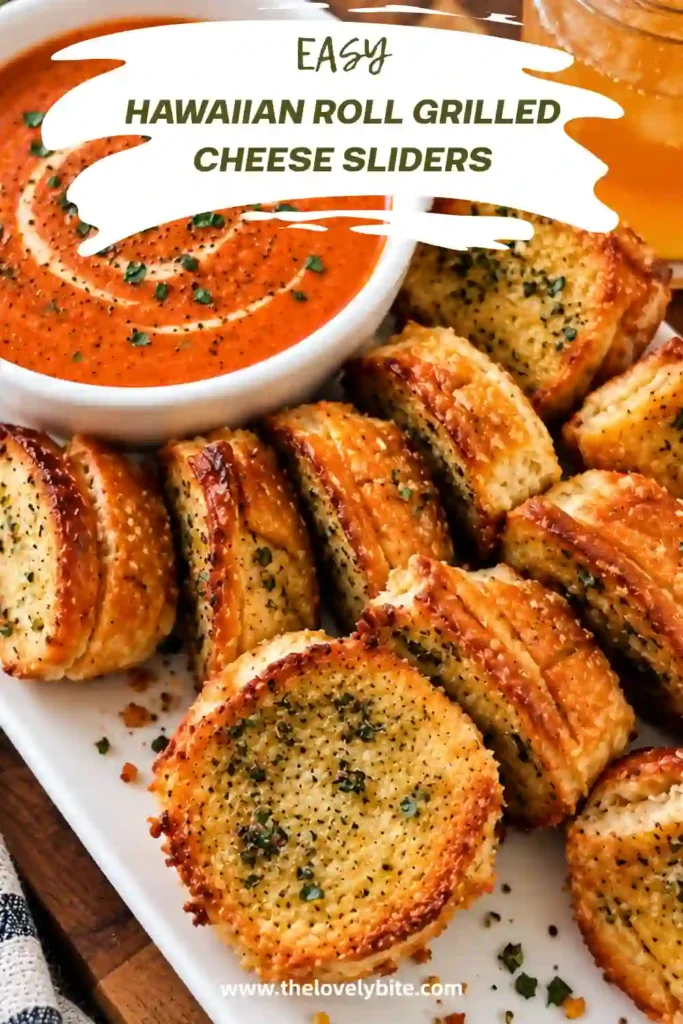 Freshly baked Hawaiian roll sliders layered with gooey cheddar cheese and seasoned garlic butter. These grilled cheese sliders have golden bread and a warm, melty center.