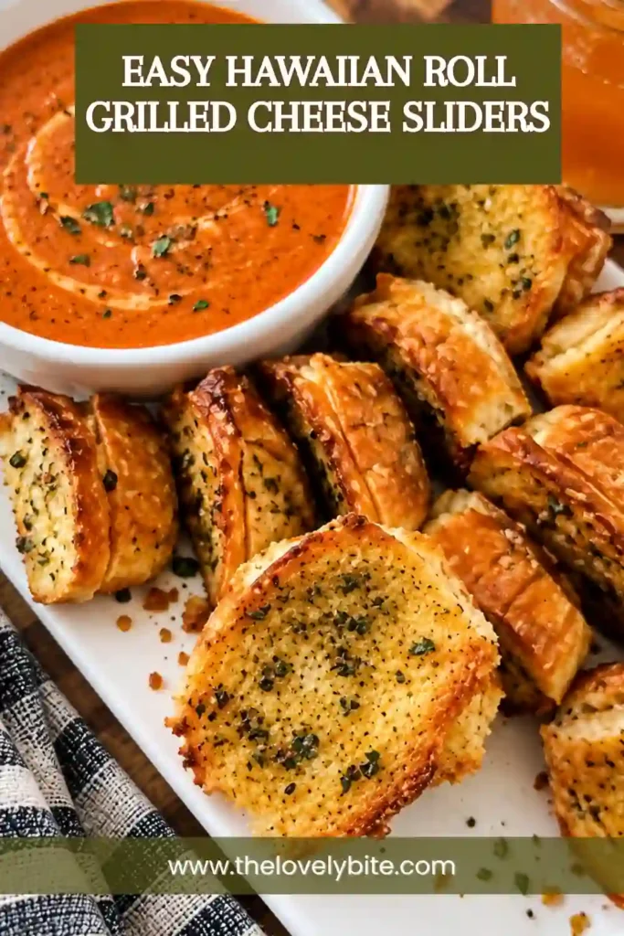 Hawaiian Roll Grilled Cheese Sliders served warm with crisp golden edges and melted cheddar cheese. The buttery Hawaiian rolls create an easy twist on classic grilled cheese.