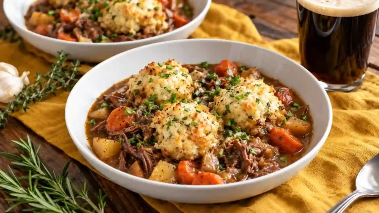 Irish Beef Stew with Cheddar Dumplings