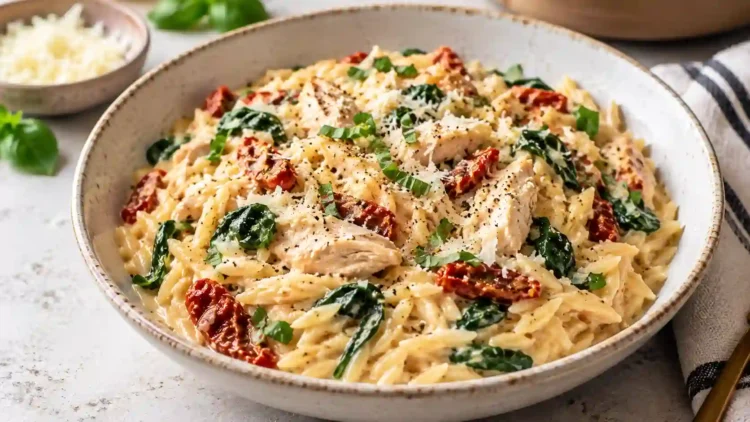 Crockpot Tuscan Chicken With Orzo Recipe